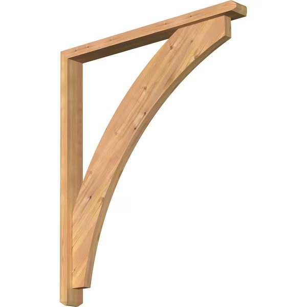 Thorton Craftsman Smooth Bracket w/ Offset Brace, Western Red Cedar, 3 1/2